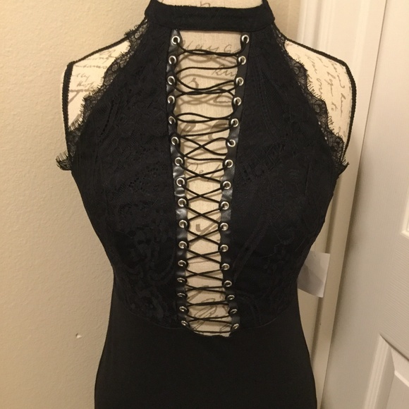 Charlotte Russe Black Mini Dress Size M NWT Final - Picture 1 of 5